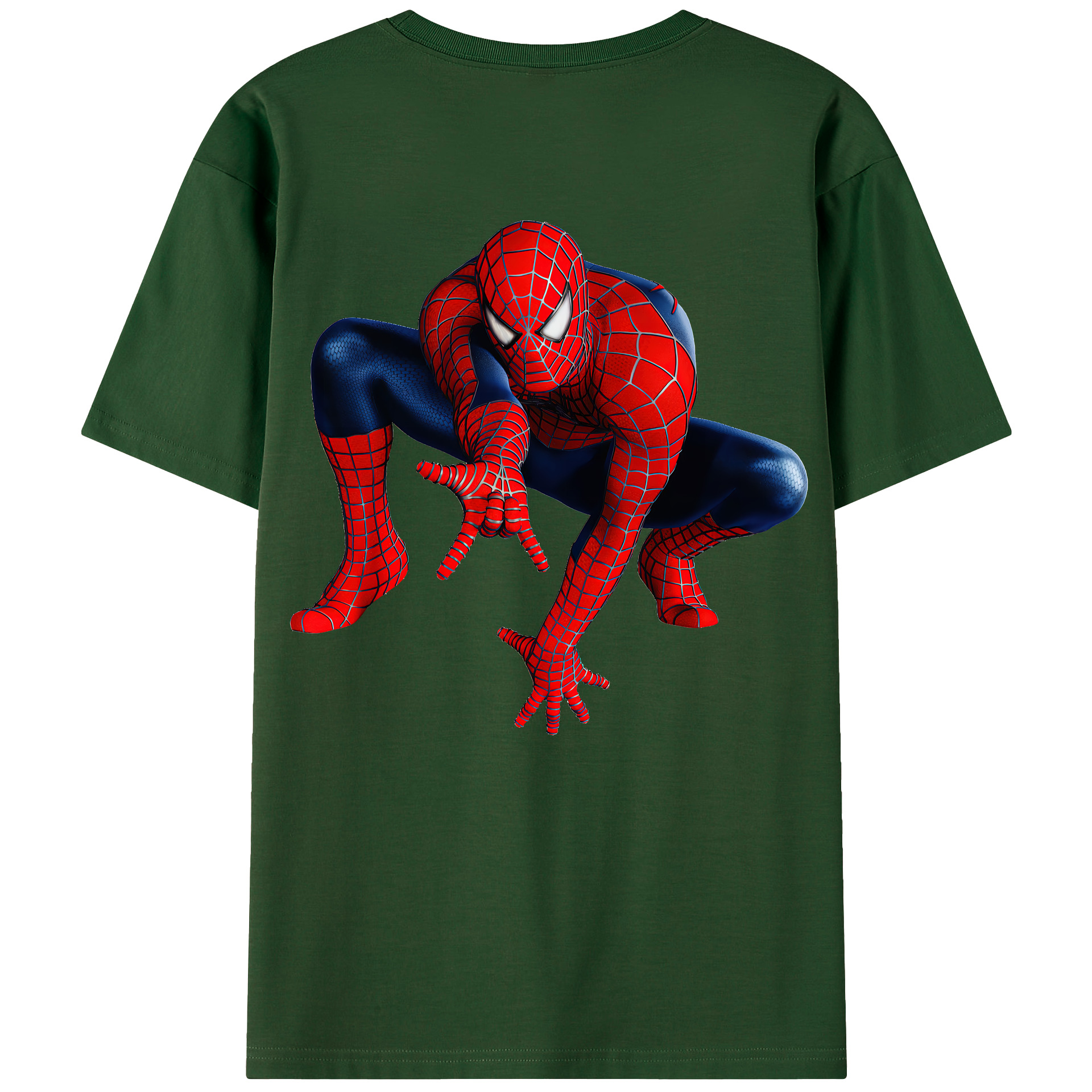 （画像用） Spider Man スパイダーマン 綿100％半袖Tシャツ（背面プリント）